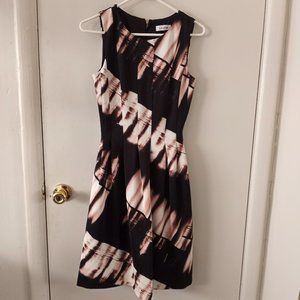 Calvin Klein Abstract Pleated Dress